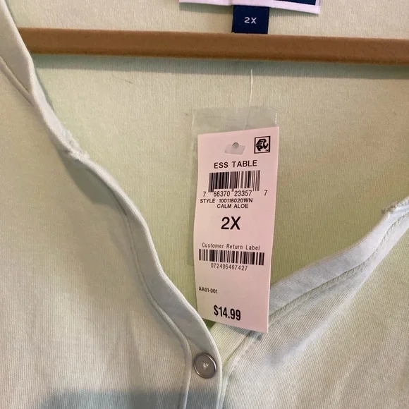Karen scott Light Green Henley Shirt - Picture 6 of 6